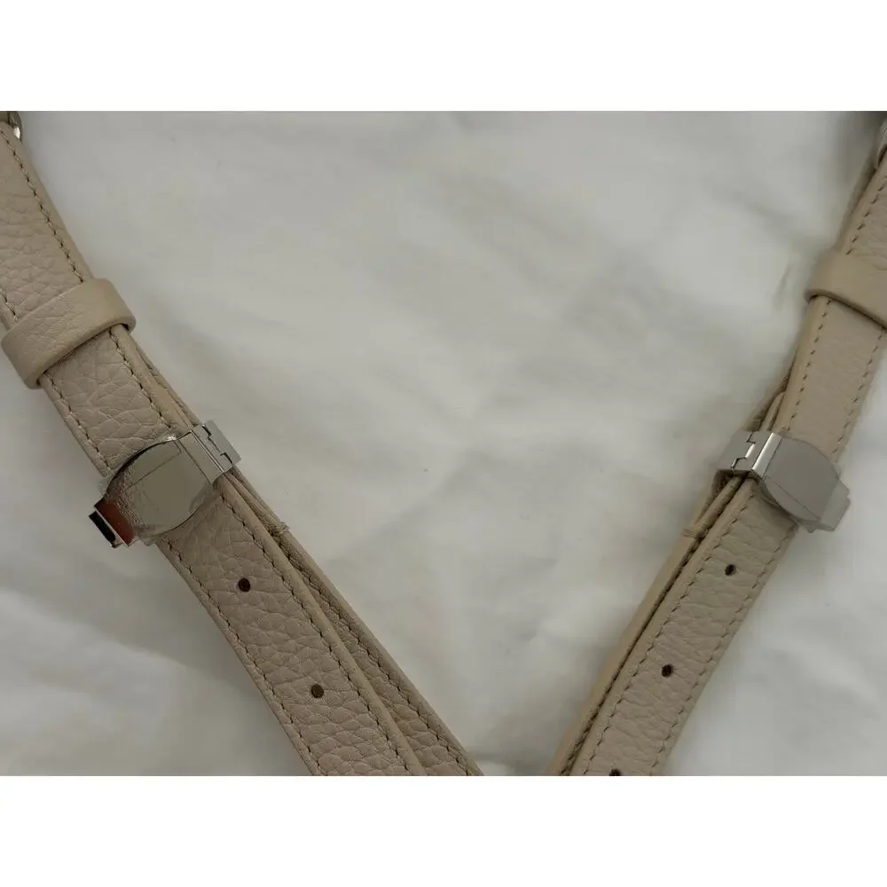 The Row Hunting 11 Crossbody Bag Cream Pebbled Full-Grain Leather Authentic